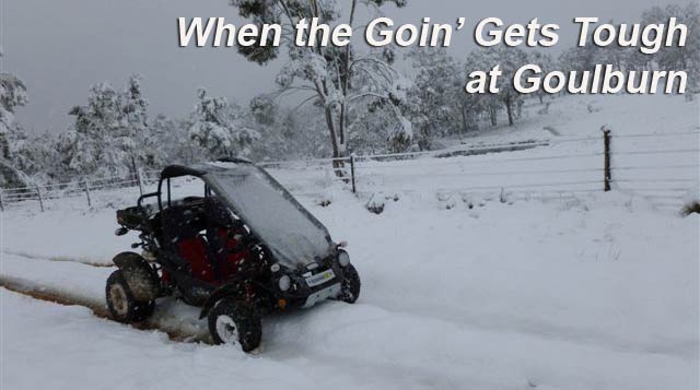 Goulburn Off Road Carts When the Going gets tough - Our Offroad cart in the snow at Goulburn Off Road Carts.